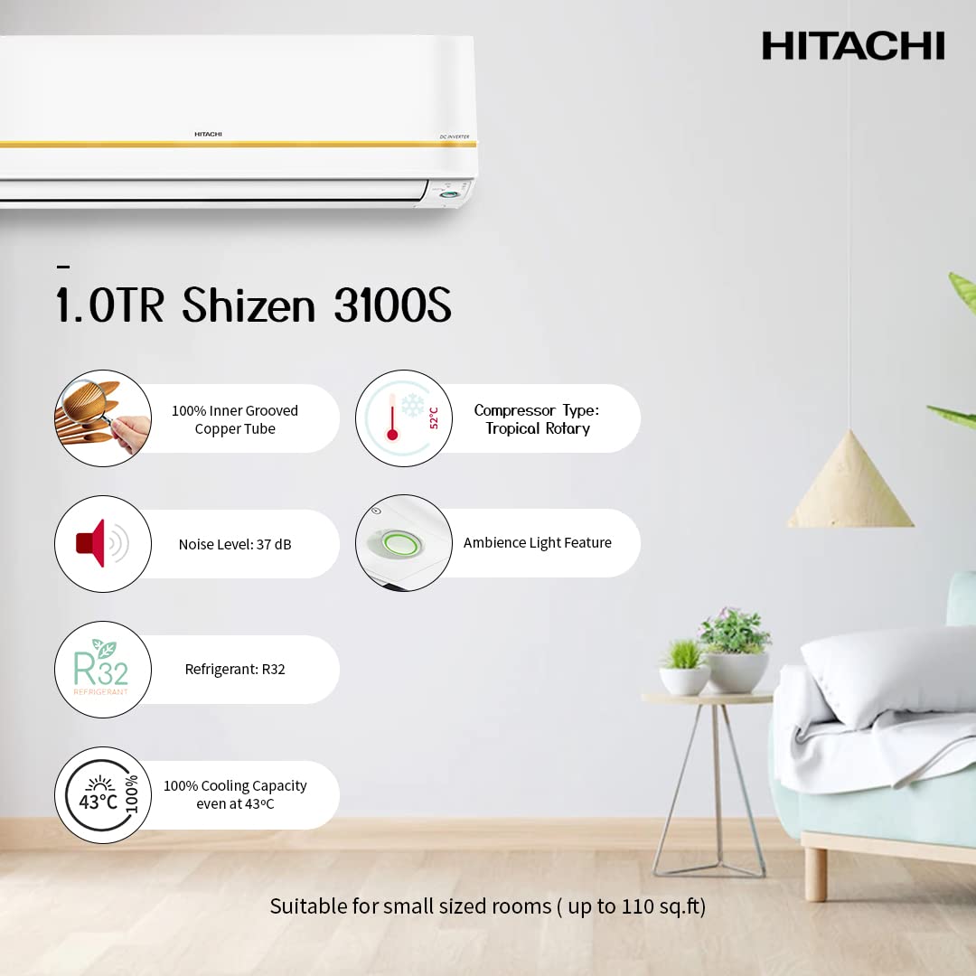 HITACHI SPLIT AC - 1.0TR SHIZEN 3100S INVERTER - R32 - RAPG312HFEOZ1 HITACHI SPLIT AC - 1.0TR SHIZEN 3100S INVERTER - R32 - RAPG312HFEOZ1